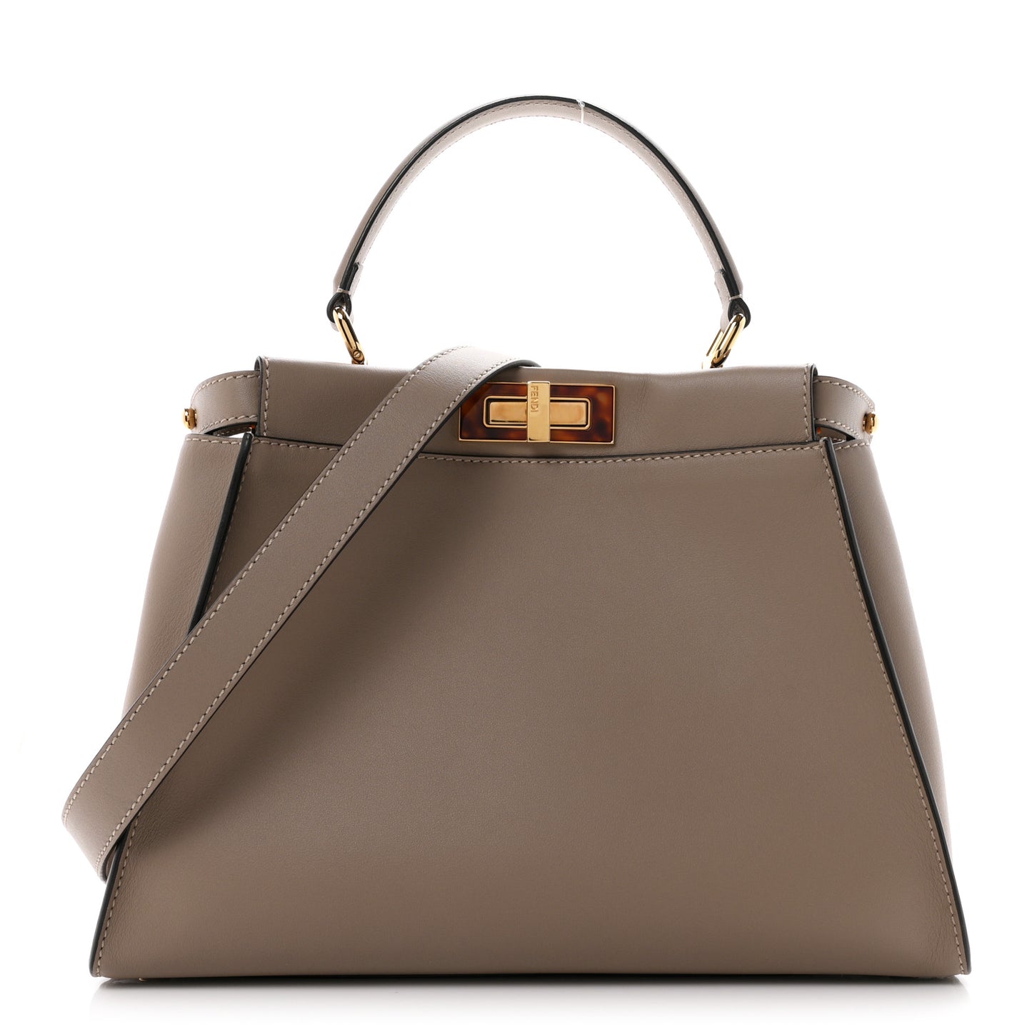 Vitello Seta Plexiglass Tortoise Medium Peekaboo Iconic Satchel Tortora