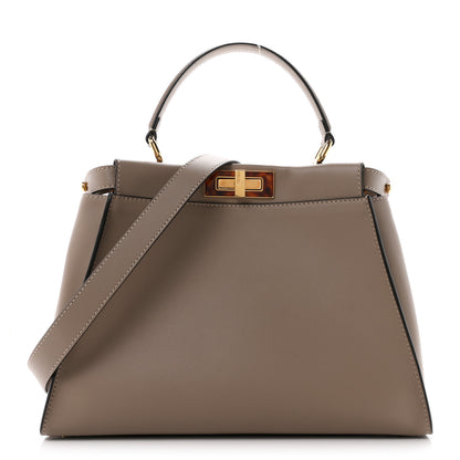 Fendi Vitello Seta Plexiglass Tortoise Medium Peekaboo Iconic Satchel Tortora 1 of 10
