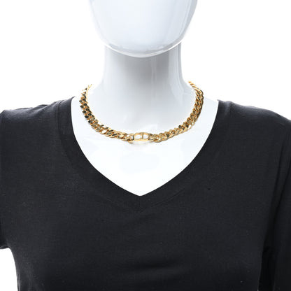Christian Dior Metal CD Choker Necklace Gold 3 of 4