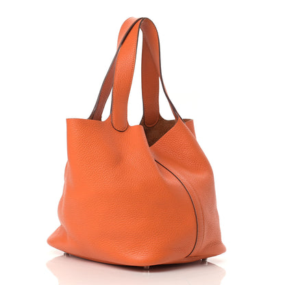 Hermes Taurillon Clemence Picotin Lock 22 MM Orange 3 of 13