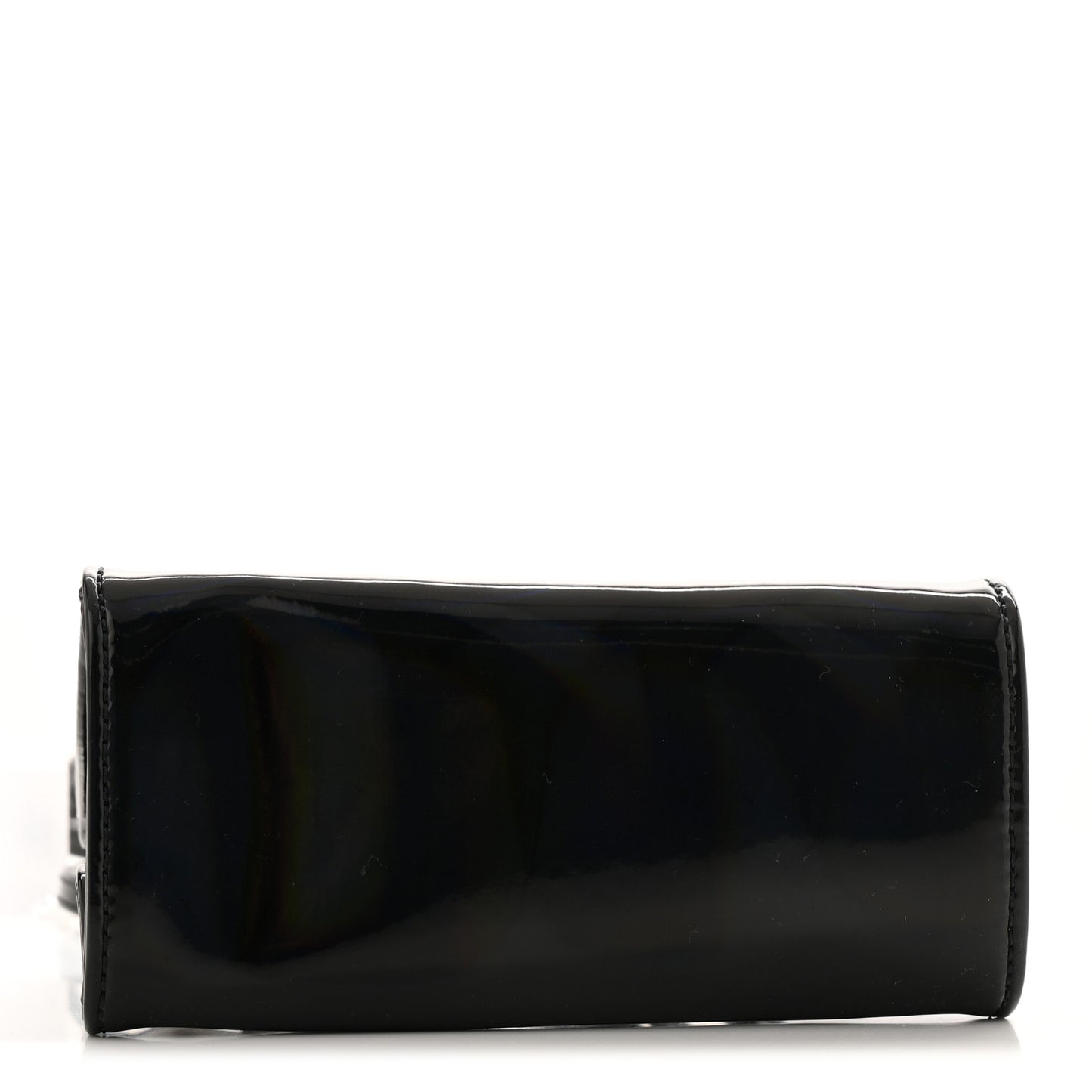 Patent Vegan Leather Small Shopping Bag Black Rainbow