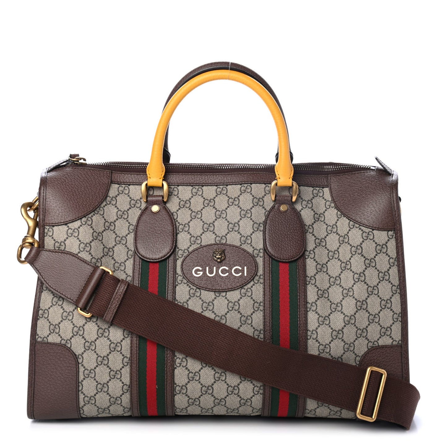 Soft GG Supreme Monogram Web Neo Vintage Duffle Bag Beige New Acero Crop