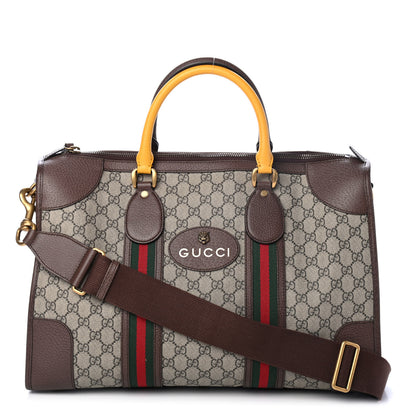 Gucci Soft GG Supreme Monogram Web Neo Vintage Duffle Bag Beige New Acero Crop 1 of 8