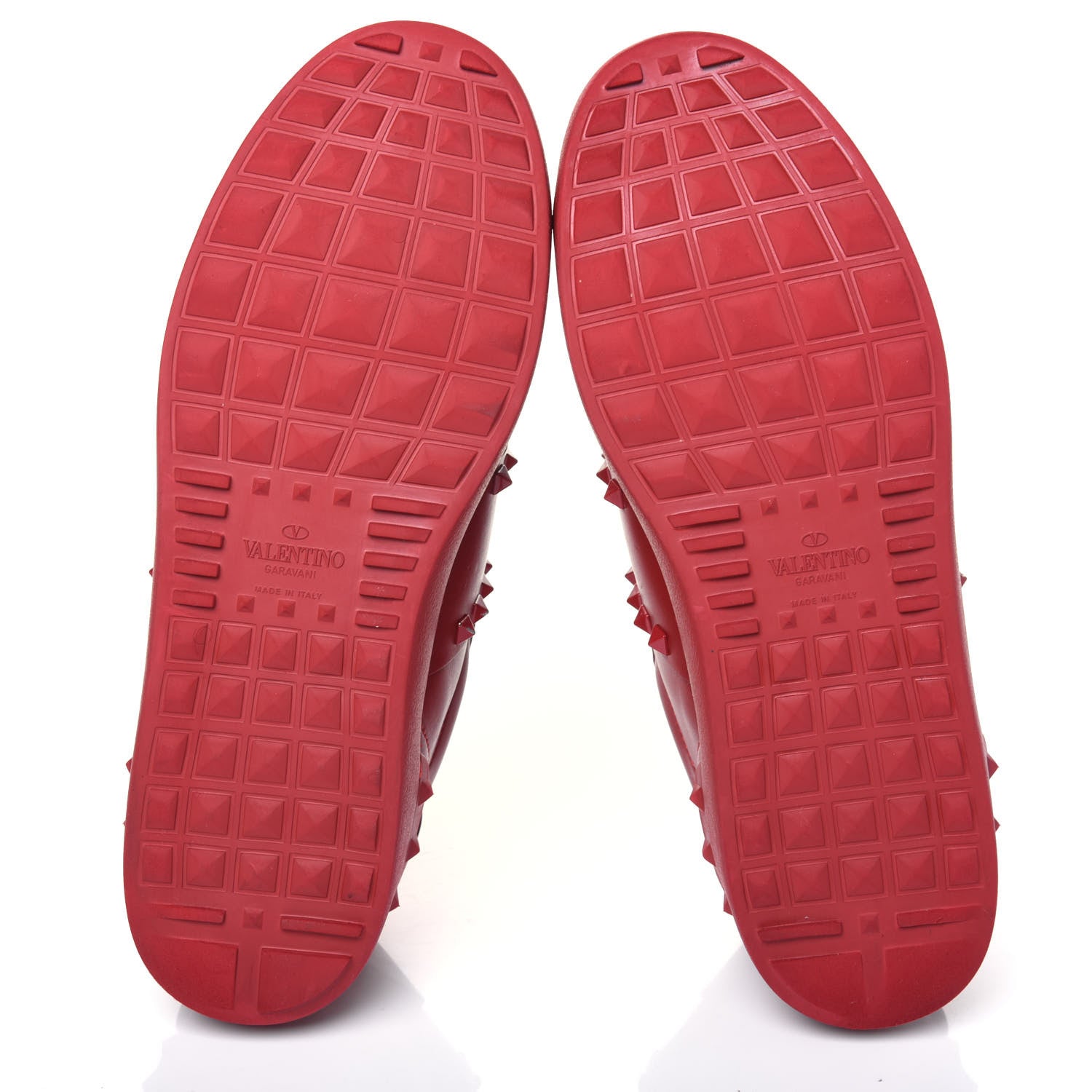 Valentino Garavani Calfskin Mens Rockstud Untitled Open Sneakers 44 Red 5 of 13