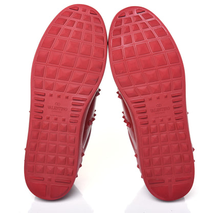 Valentino Garavani Calfskin Mens Rockstud Untitled Open Sneakers 44 Red 5 of 13