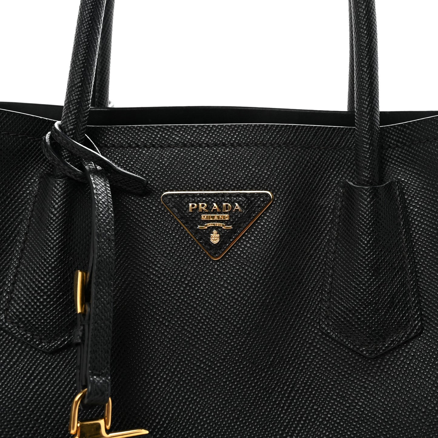 Saffiano Cuir Small Double Bag Black