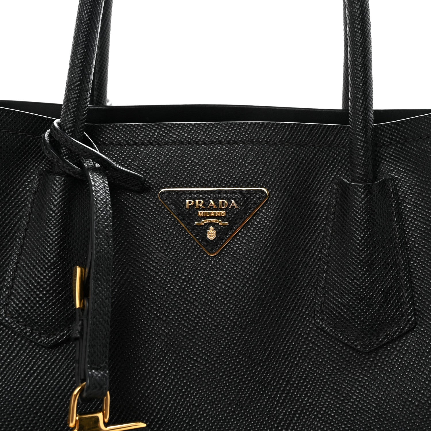 Prada Saffiano Cuir Small Double Bag Black 7 of 9