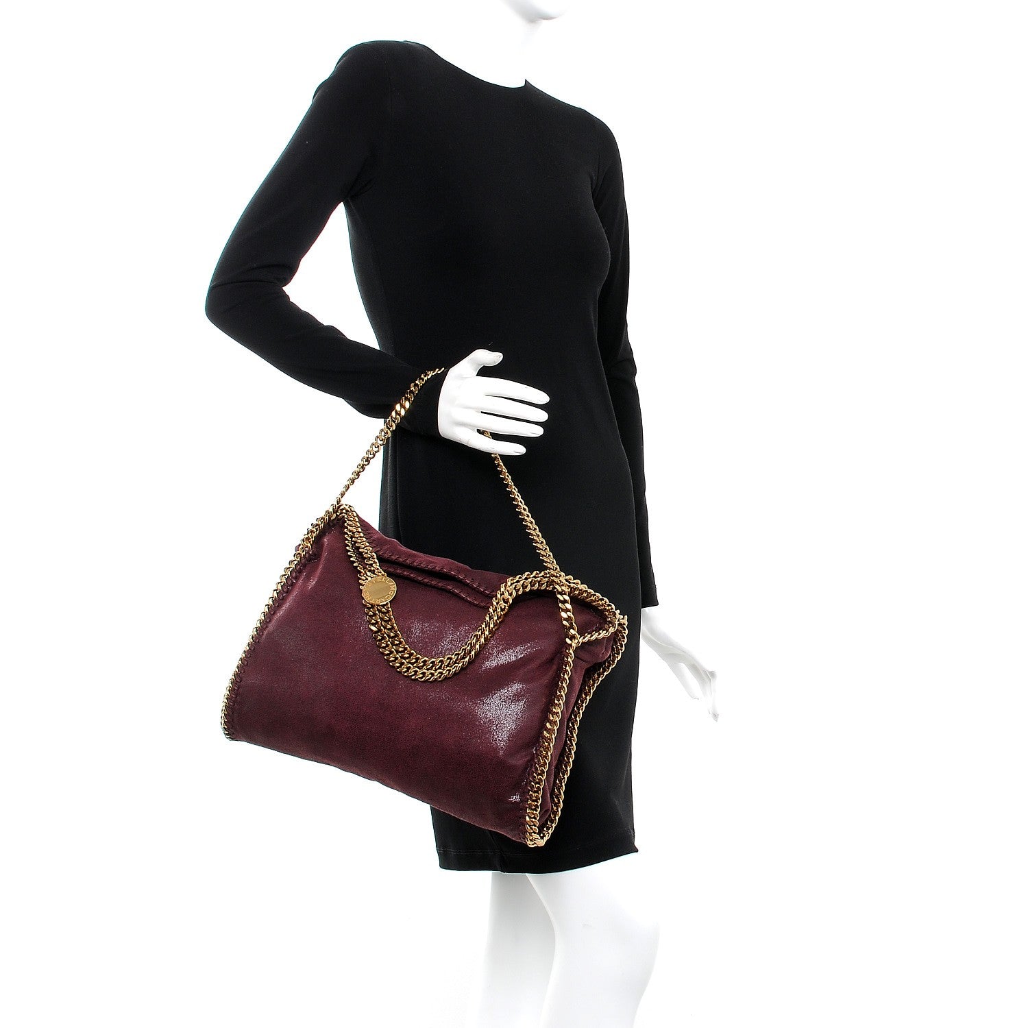 Stella McCartney Shaggy Deer Falabella Fold Over Tote Burgundy 2 of 7