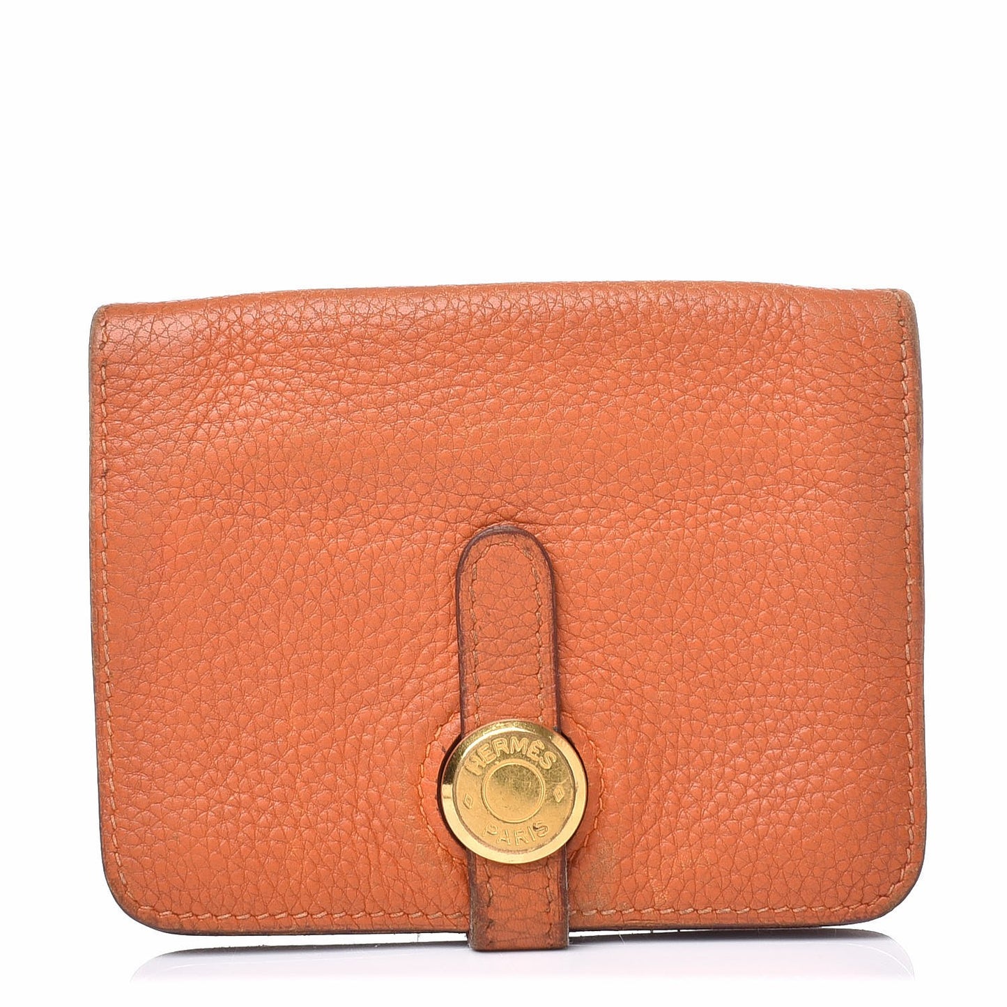 Togo Dogon Card Case Key Holder Orange