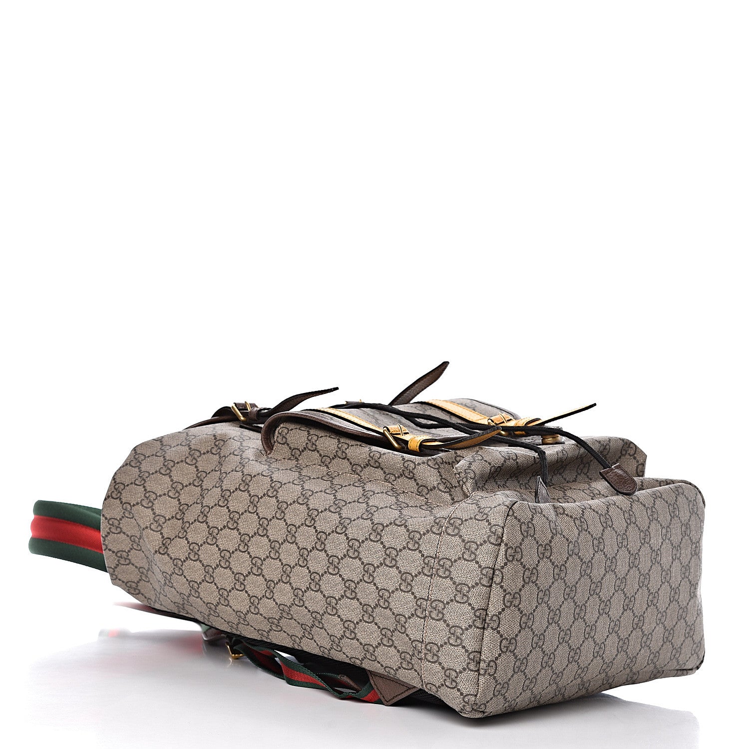 Gucci Soft GG Supreme Monogram Neo Vintage Double Buckle Backpack Beige New Acero Crop 4 of 10