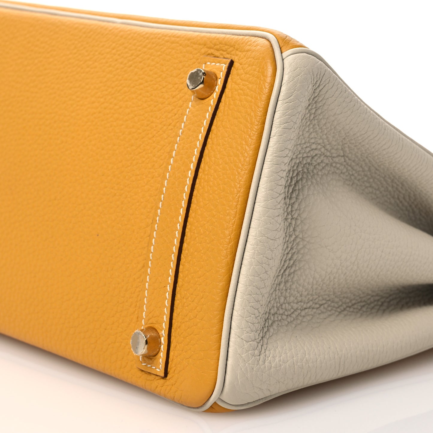 Togo Horseshoe Birkin 30 Jaune Ambre Craie