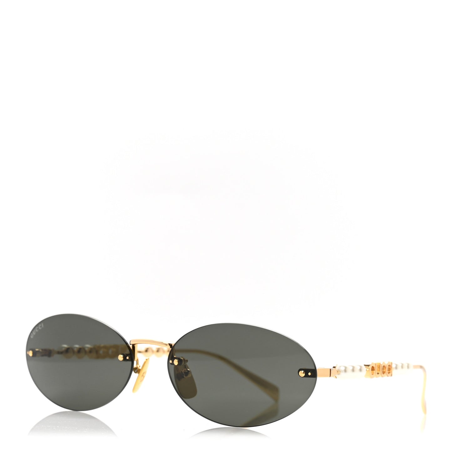 Metal Pearl Oval Sunglasses GG1922S Gold
