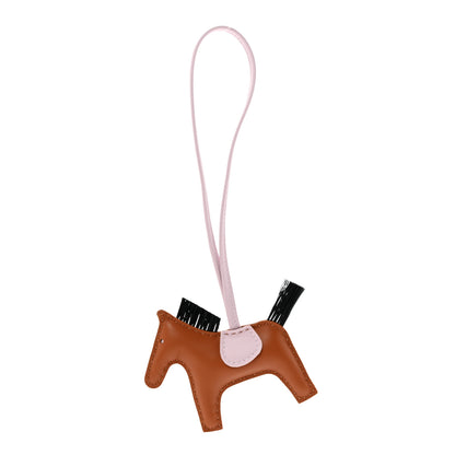 Hermes Milo Lambskin Horse Hair Grigri Rodeo Horse Bag Charm PM Gold Mauve Pale Black 1 of 5