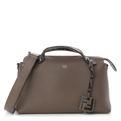 Fendi Vitello Dolce Bi-Color FF 1974 Embossed Medium By The Way Boston Bag Maya Black 1 of 10