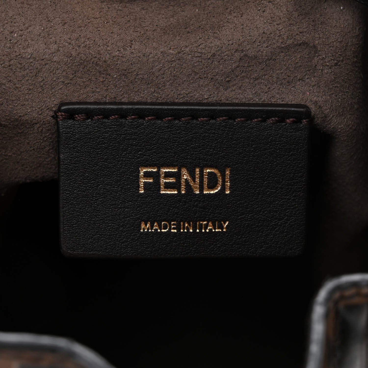 Fendi Vitello Liberty F is Fendi Bi-Color FF 1974 Embossed Mini Mon Tresor Bucket Bag Maya Black 6 of 10