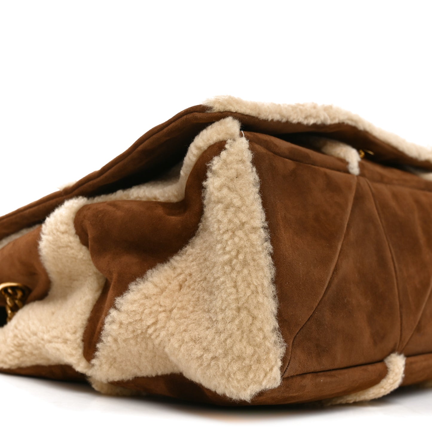 Suede Shearling Patchwork Monogram Giant Jamie Brown Beige
