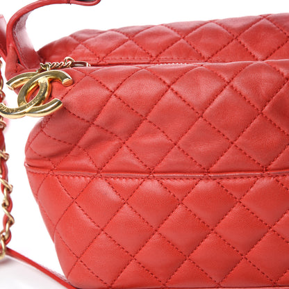 Chanel Lambskin Quilted Hobo Red 13 of 21