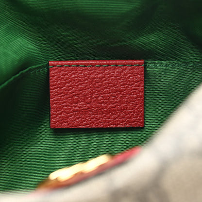 Gucci Soft GG Supreme Monogram Calfskin Medium Ophidia Cosmetic Case Beige Ebony Hibiscus Red 6 of 7