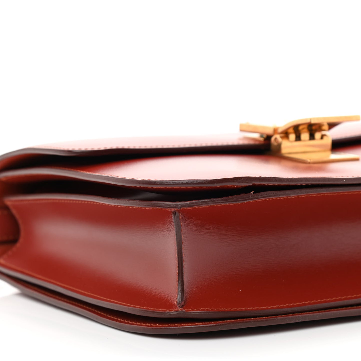 Box Calfskin Medium Classic Box Flap Bag Dark Brick