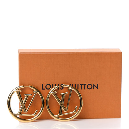Louis Vuitton Metal Louise Hoop Earrings Gold 5 of 5