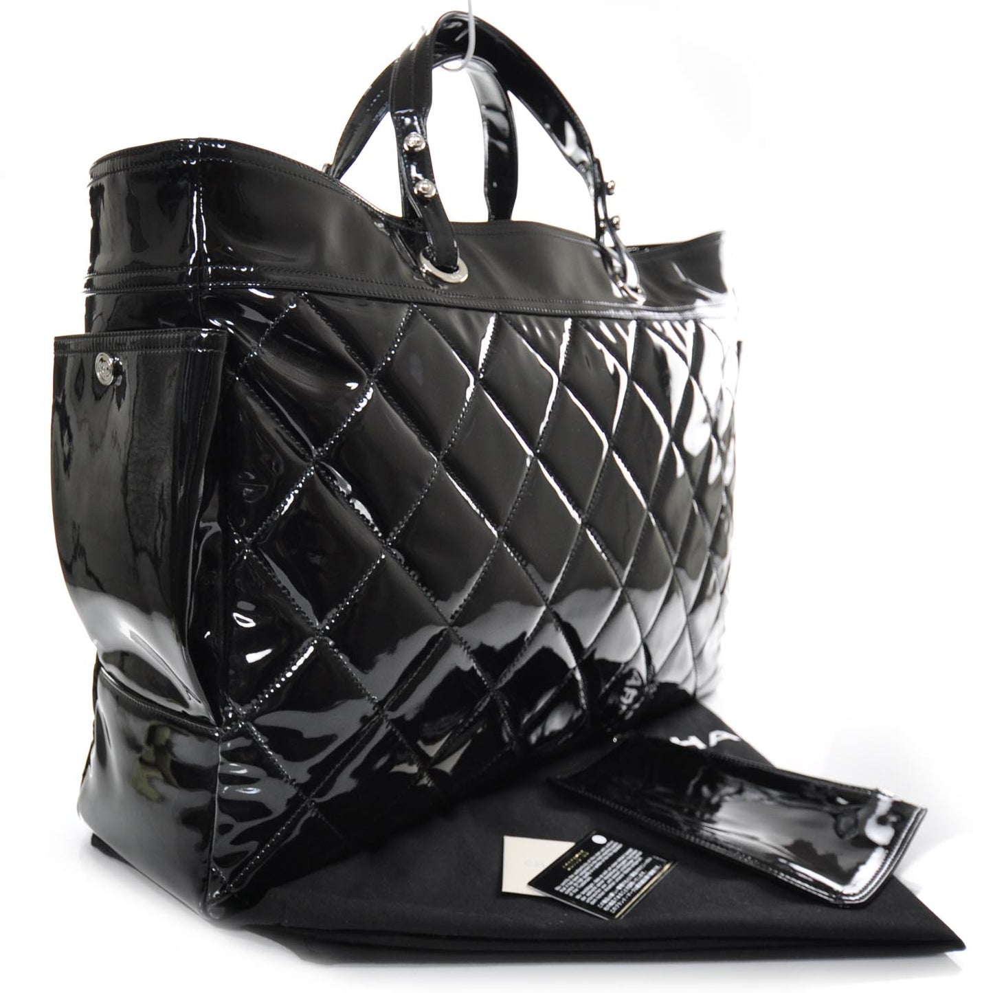 Vinyl Quilted Paris Biarritz XL Tote Black
