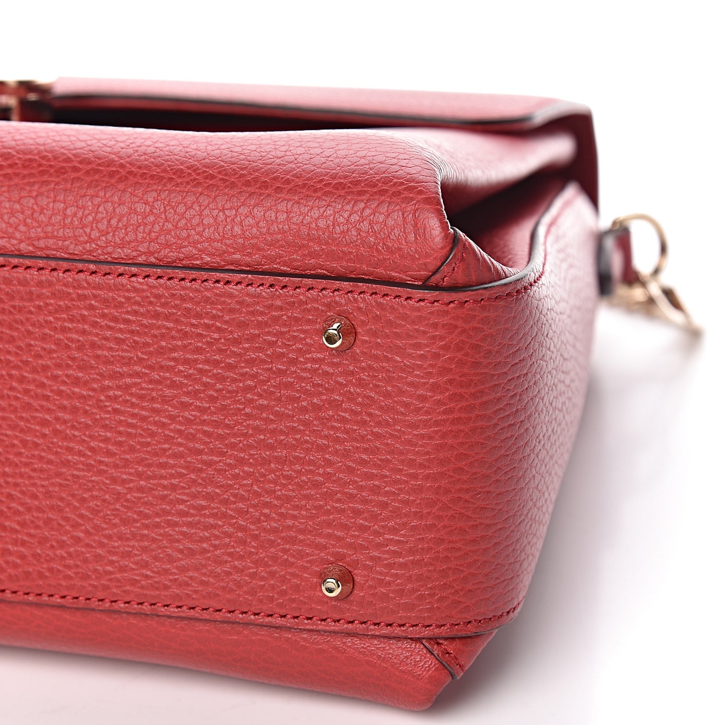 Dollar Calfskin Medium Interlocking G Top Handle Shoulder Bag Red