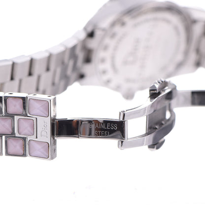 Christian Dior Stainless Steel Diamond Pave Bezel Sapphire 29mm Christal Quartz Watch Pink 6 of 8