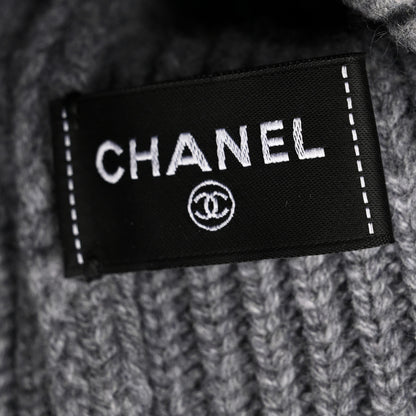 Chanel Cashmere CC Beanie Hat Grey 5 of 6