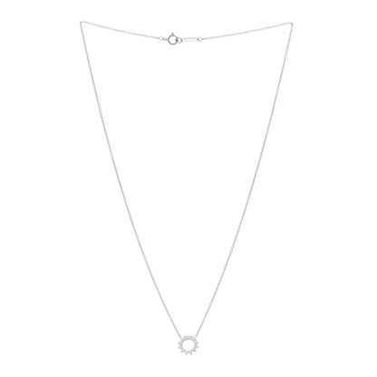 Tiffany Platinum Diamond Mini Open Circle Pendant Necklace 3 of 4
