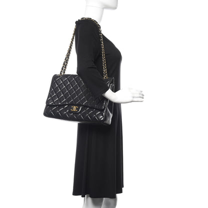 Chanel Lambskin Quilted Maxi Single Flap Black 2 of 19