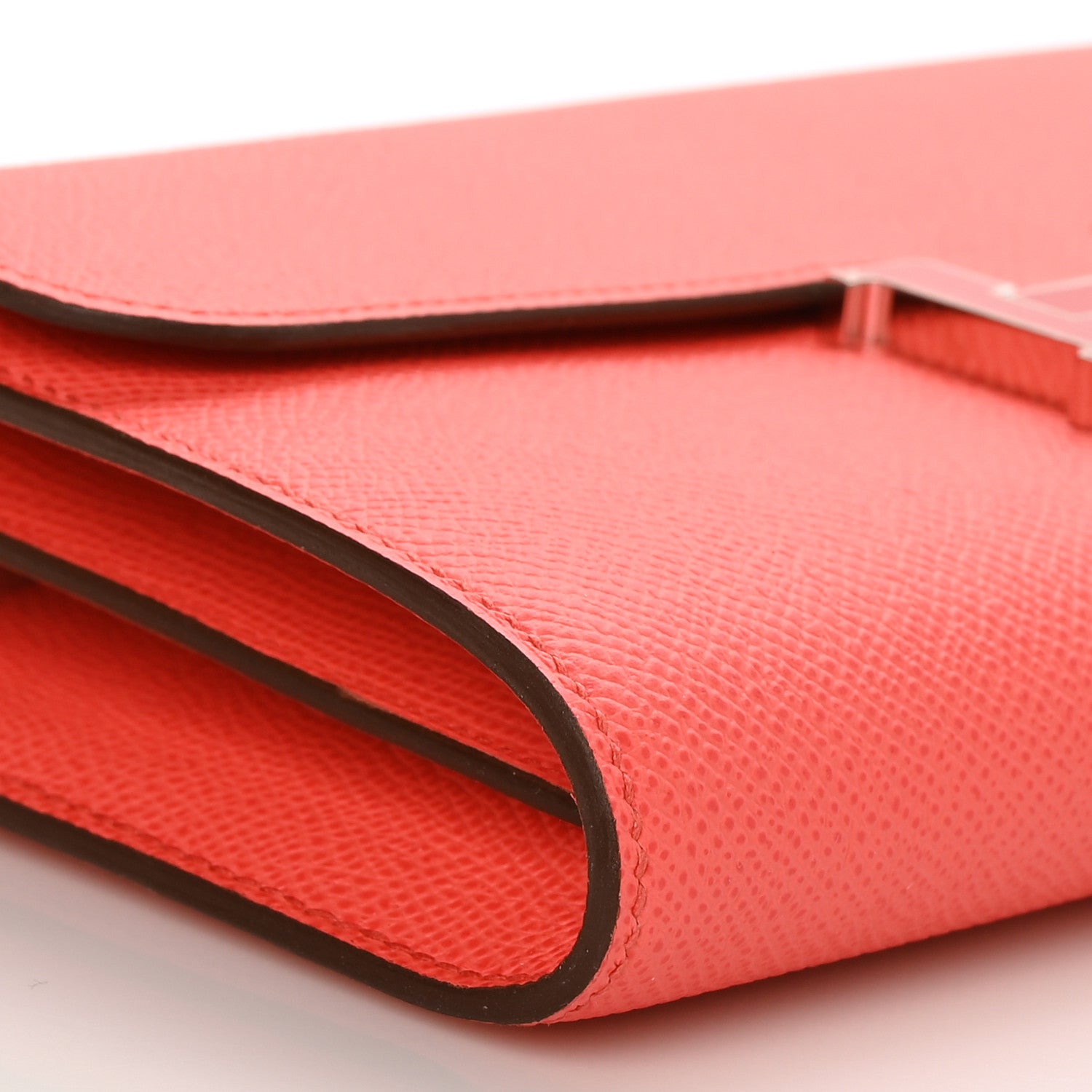Hermes Epsom Enamel Constance Wallet To Go Rose Texas Rouge De Coeur 9 of 10