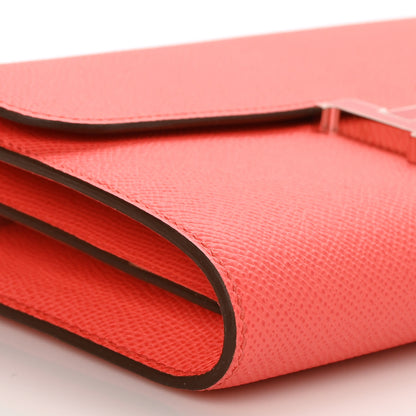 Hermes Epsom Enamel Constance Wallet To Go Rose Texas Rouge De Coeur 9 of 10