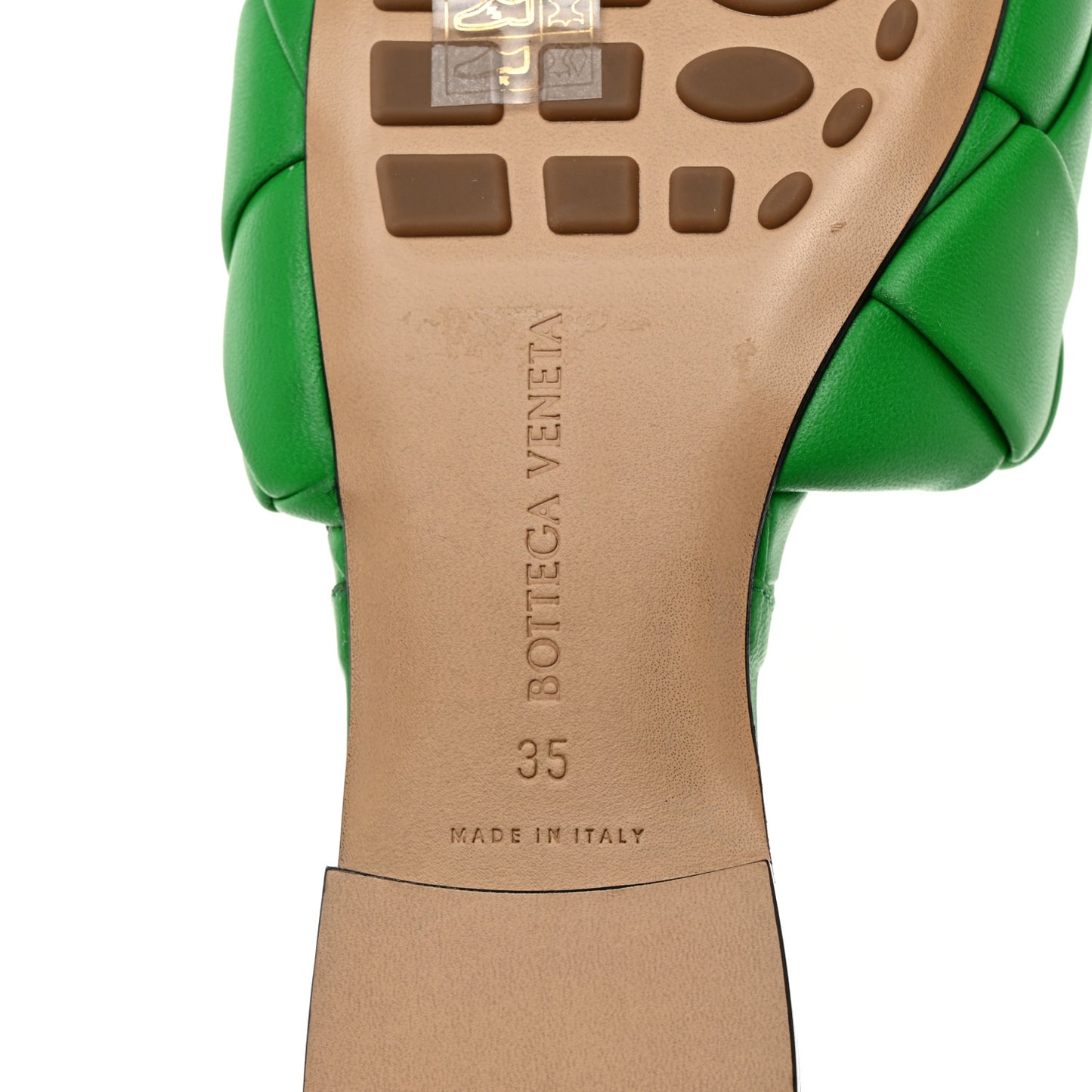 Nappa Maxi Intrecciato Lido Flat Sandals 35 Grass