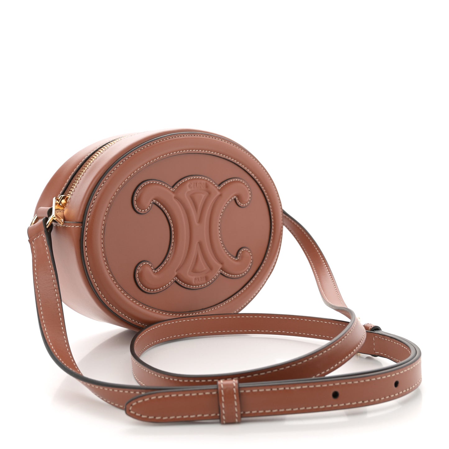 Smooth Calfskin Cuir Triomphe Oval Bag Tan