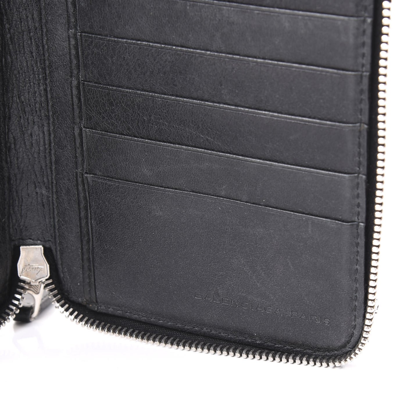 Agneau Giant 12 Silver Hardware Compagnon Wallet Black