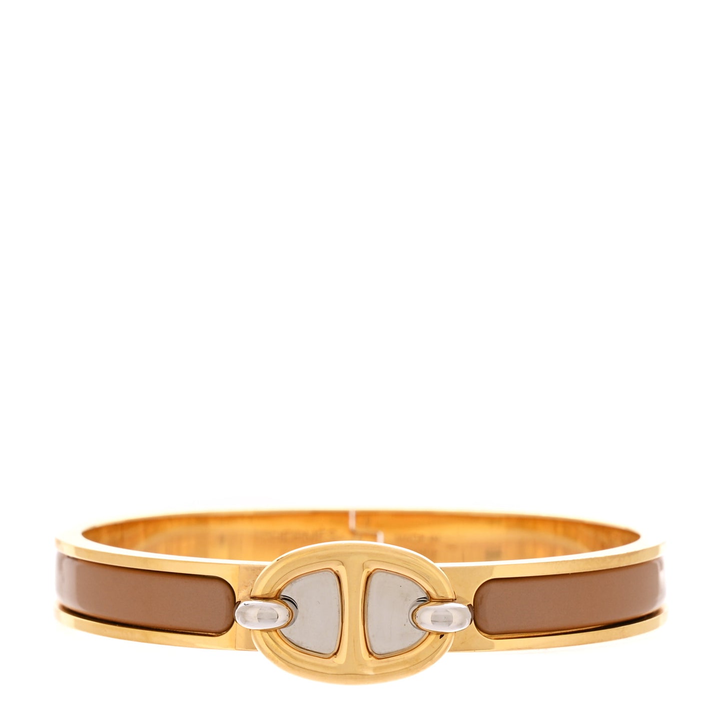 Enamel Mini Clic Chaine d'Ancre Bracelet PM Marron Glace