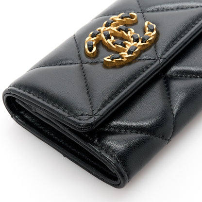 Chanel Lambskin Quilted Chanel 19 Flap Card Holder Black 10 of 11