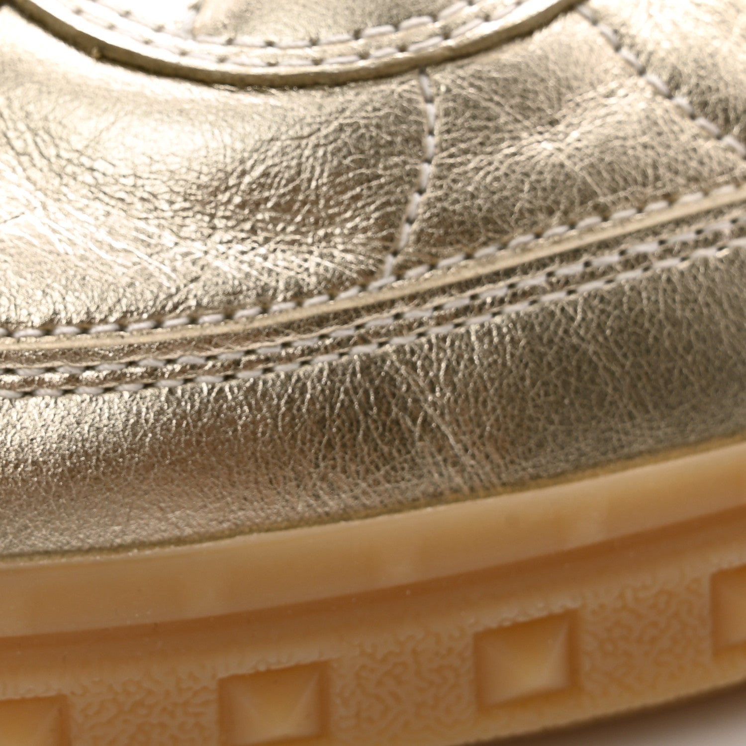 Valentino Garavani Laminated Calfskin Nappa Upvillage Sneakers 39 Platinum Ivory Amber 8 of 9