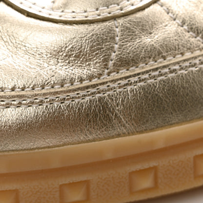 Valentino Garavani Laminated Calfskin Nappa Upvillage Sneakers 39 Platinum Ivory Amber 8 of 9