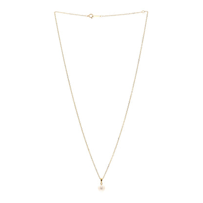 Mikimoto 18K Yellow Gold Akoya Cultured Pearl 7-7.5mm Pendant Necklace 3 of 4