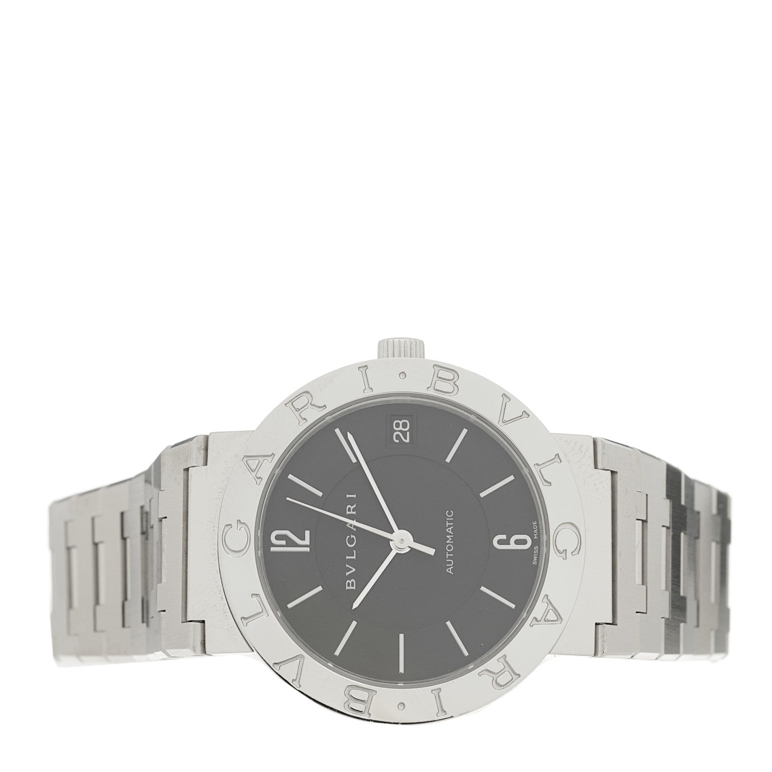 Bulgari Stainless Steel 33mm Automatic Watch Black 2 of 4