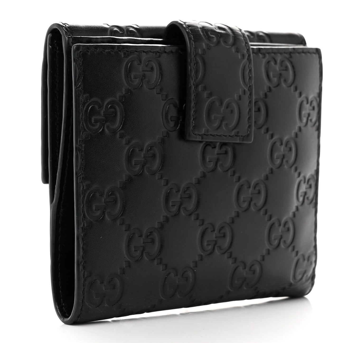 Guccissima Bow French Flap Wallet Chocolate Brown