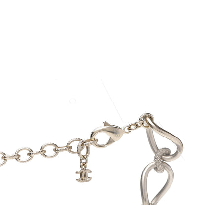Chanel Metal Pearl Chain CC Paris Pendant Necklace Light Gold 7 of 8