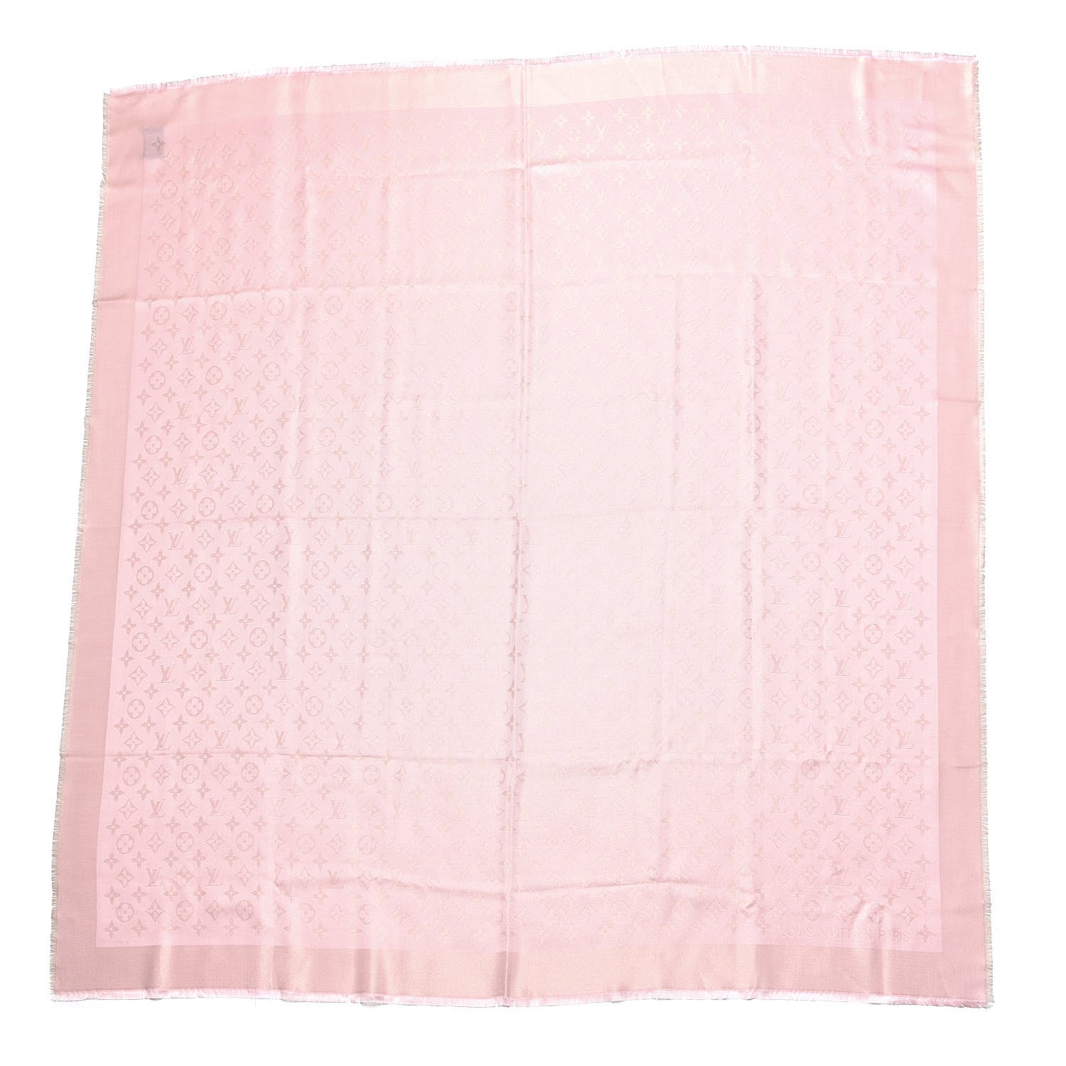 Louis Vuitton Silk Wool Monogram Shine Shawl Rose 1 of 4
