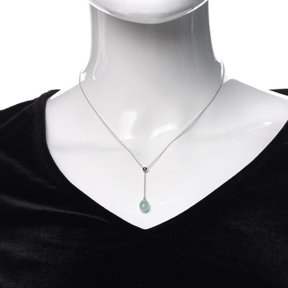 Tiffany 18K White Gold Aquamarine Rainbow Drops Pendant Necklace 2 of 5