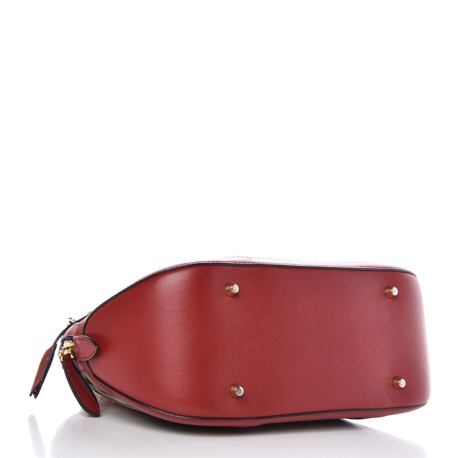 Burberry Horseferry Check Small Orchard Bowling Bag Honey Parade Red 5 of 11