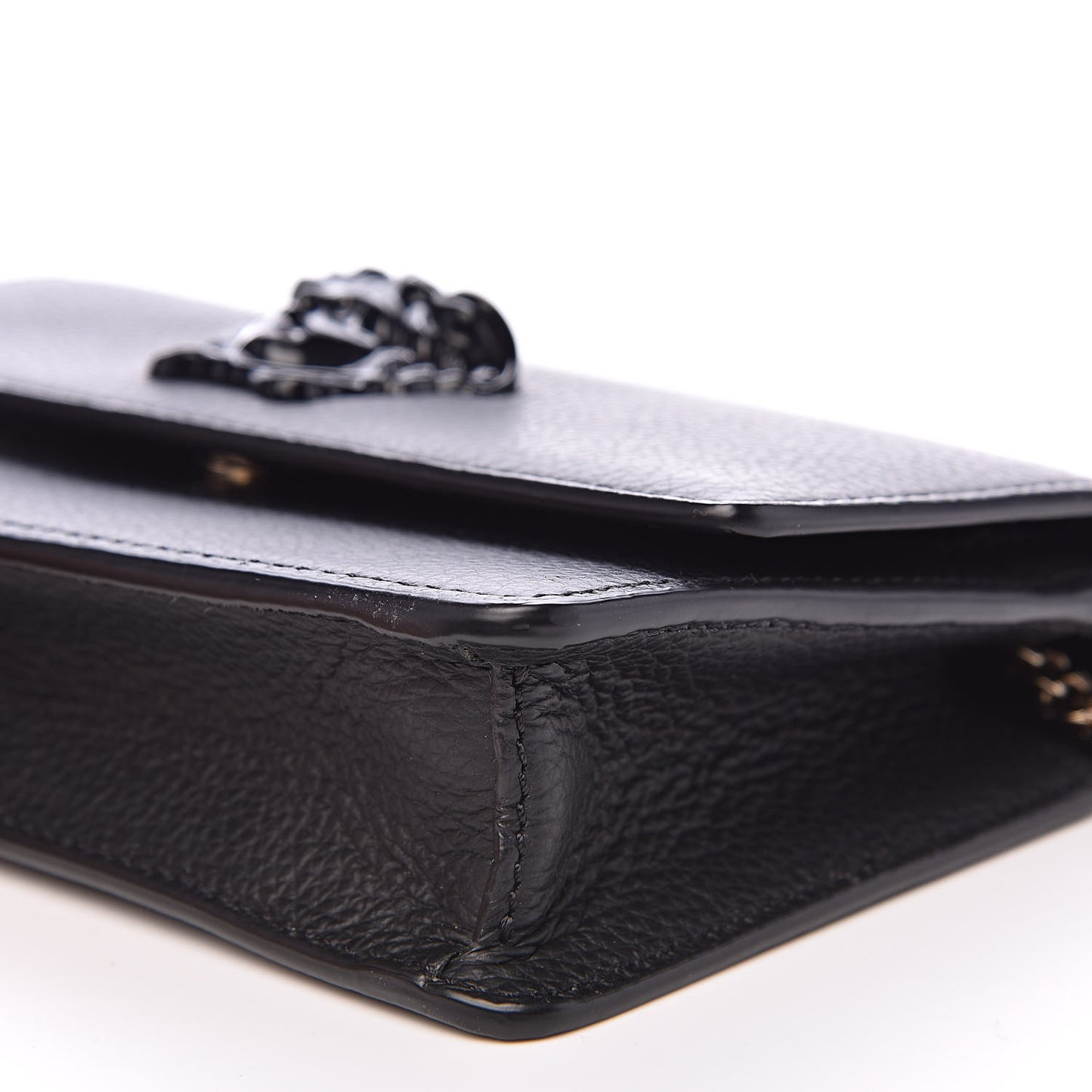 Grained Calfskin Palazzo Chain Evening Bag Black