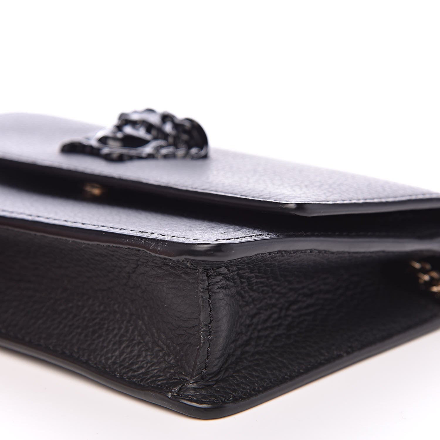 Versace Grained Calfskin Palazzo Chain Evening Bag Black 8 of 9