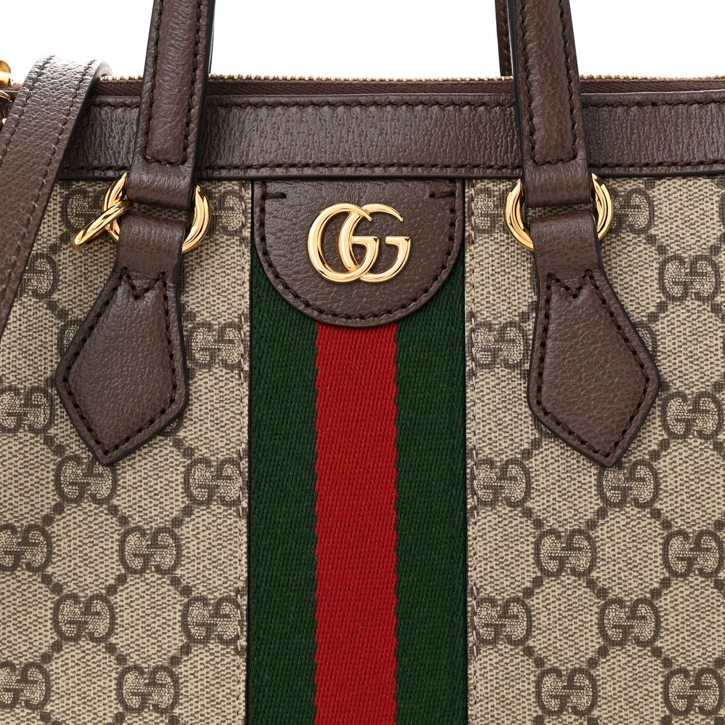 GG Supreme Monogram Small Ophidia Tote Bag Brown