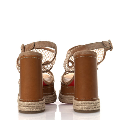 Christian Louboutin Waxed Calfskin Mesh Almeja 130 Espadrilles Pumps 40 Lionne Terra 6 of 12